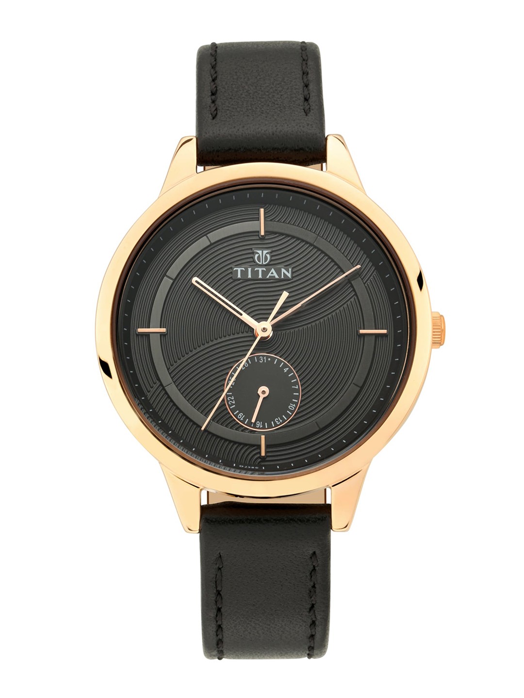 

Titan Men Black Analogue Leather Watch 2617WL04
