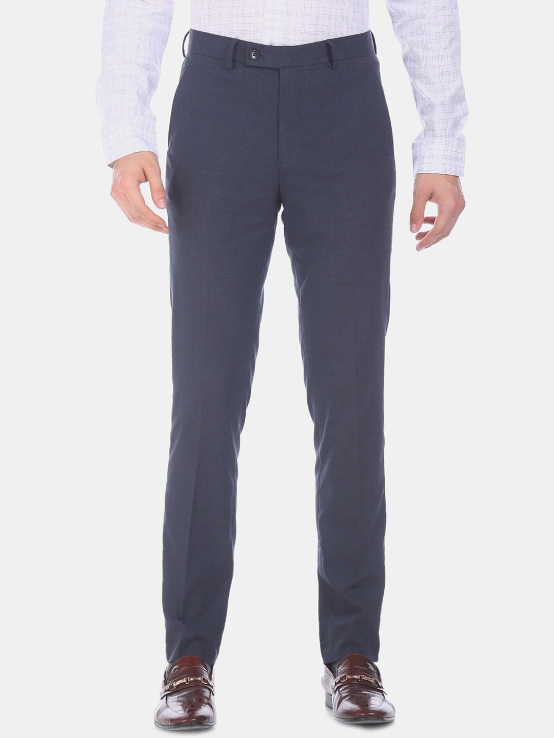 

Arrow Men Grey Regular Fit Solid Formal Trousers