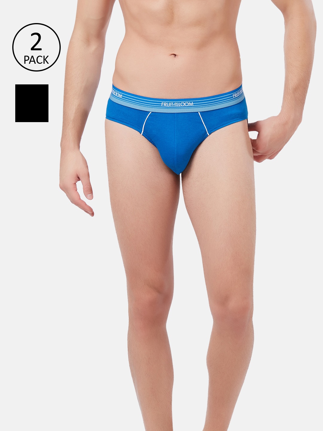 

Fruit of the loom Men Pack of 2 Solid Basic Briefs MHB05-2P-A1S4, Blue