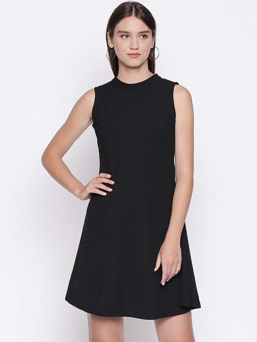 

Mesmerize Women Black Solid A-Line Dress