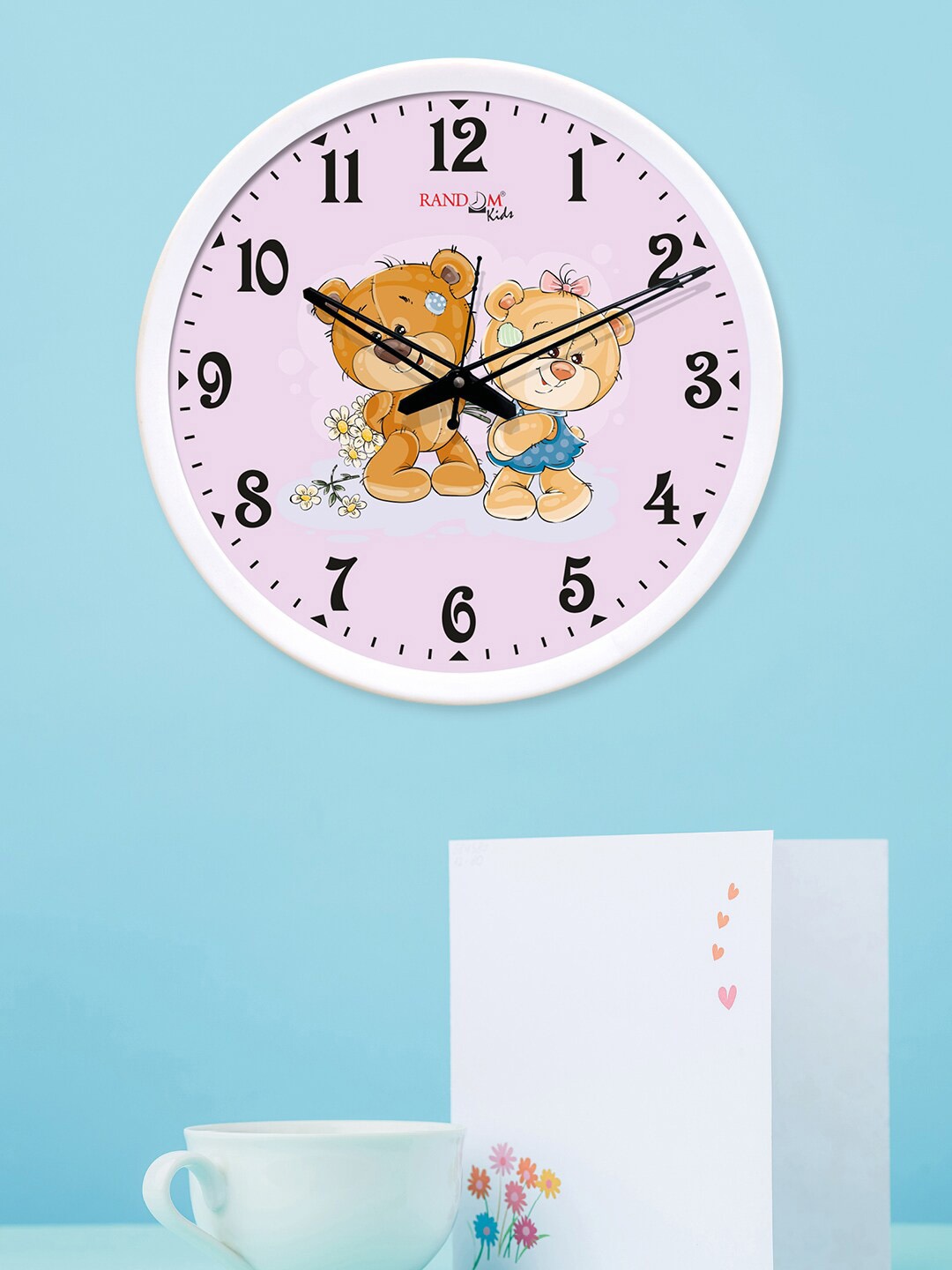 

RANDOM White & Brown Round Printed Analogue Wall Clock