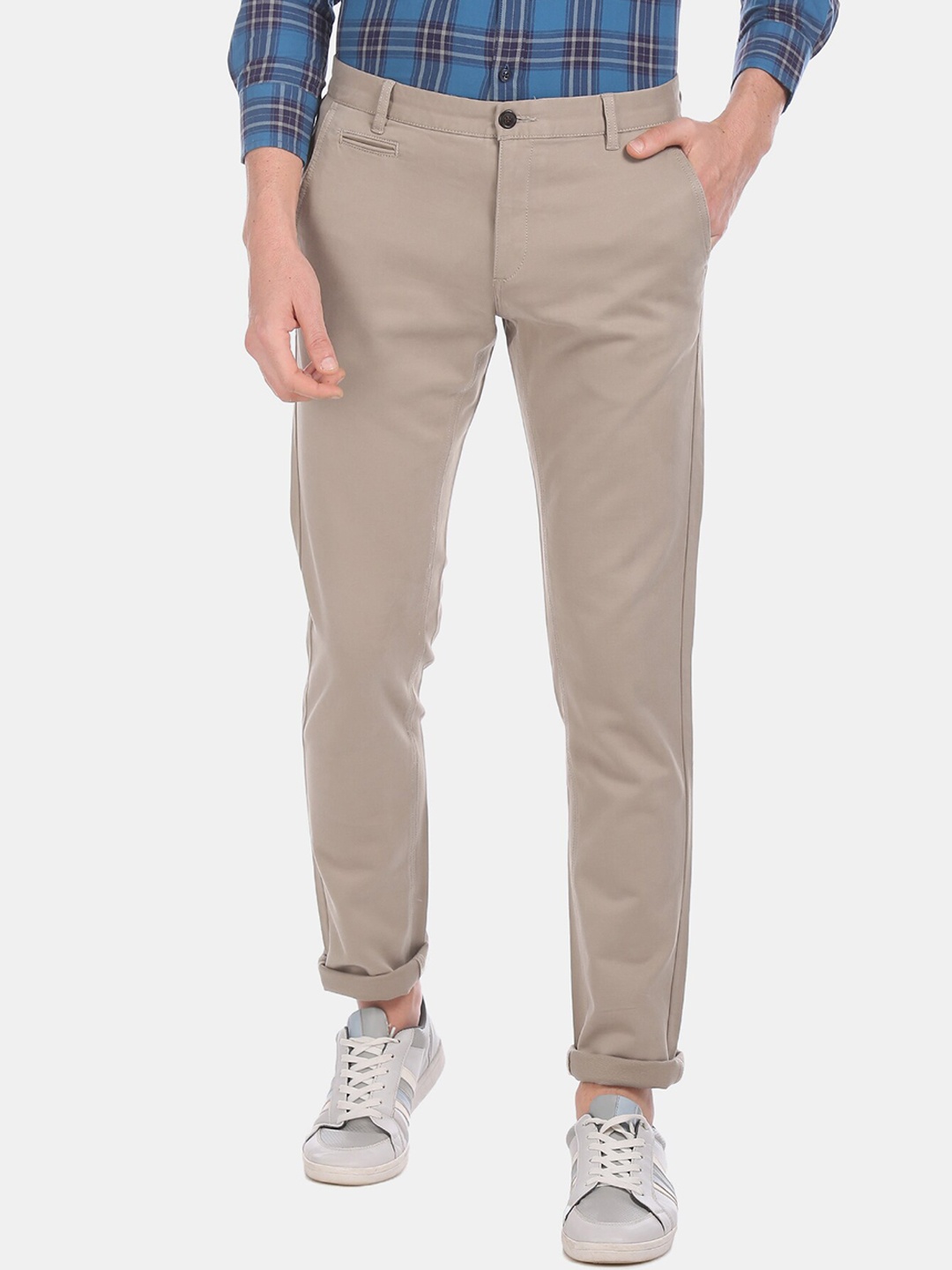 

Arrow Sport Men Beige Regular Fit Solid Chinos