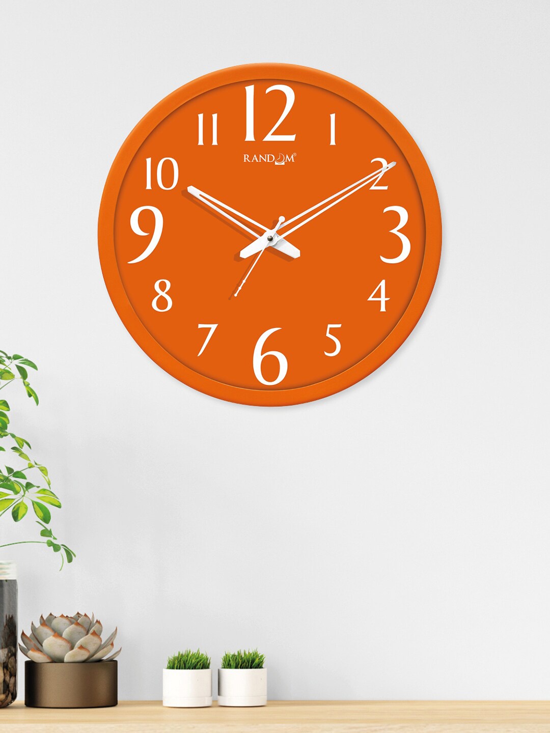 

RANDOM Orange Round Solid Analogue Wall Clock