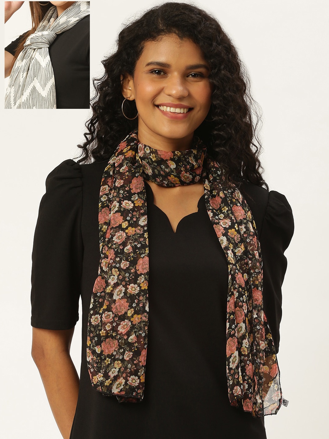 

Trend Arrest Women Multicoloured Pack of 2 Printed Scarf, Multi