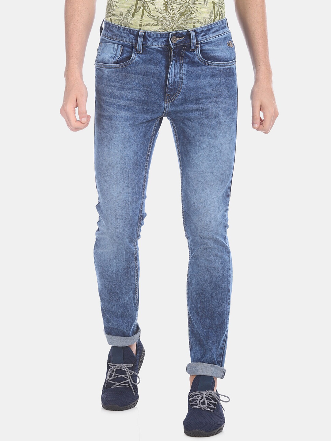 

Flying Machine Men Blue Michael Slim Fit Mid-Rise Clean Look Jeans