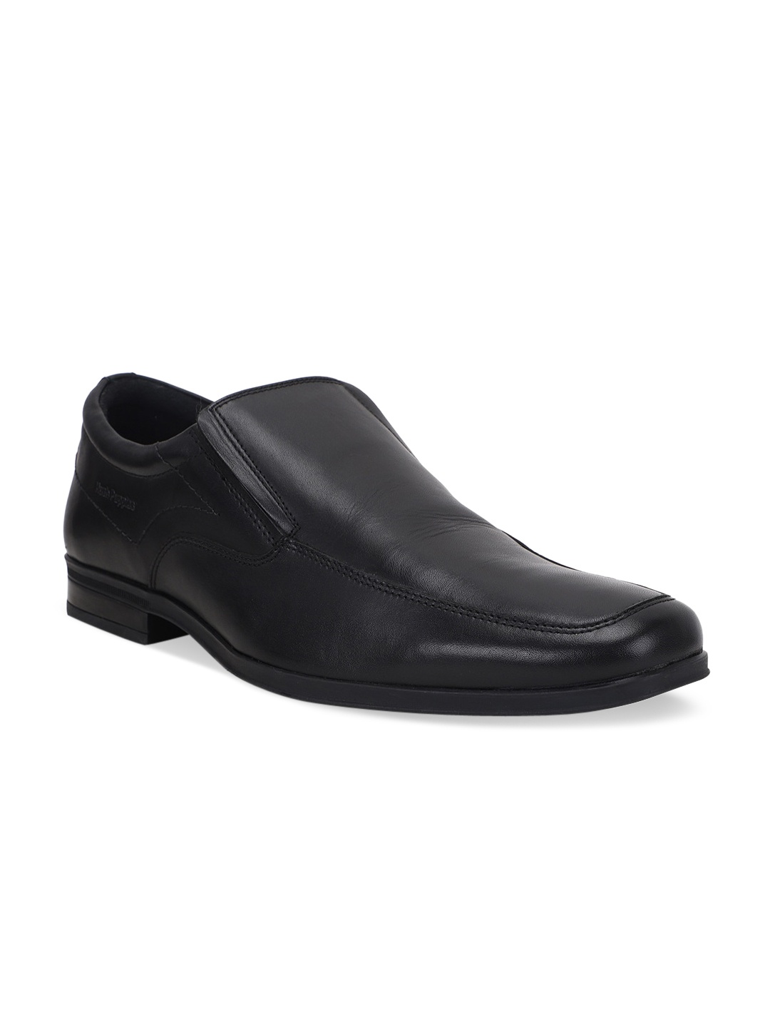 

Hush Puppies Men Black Solid Leather Formal Slip-Ons