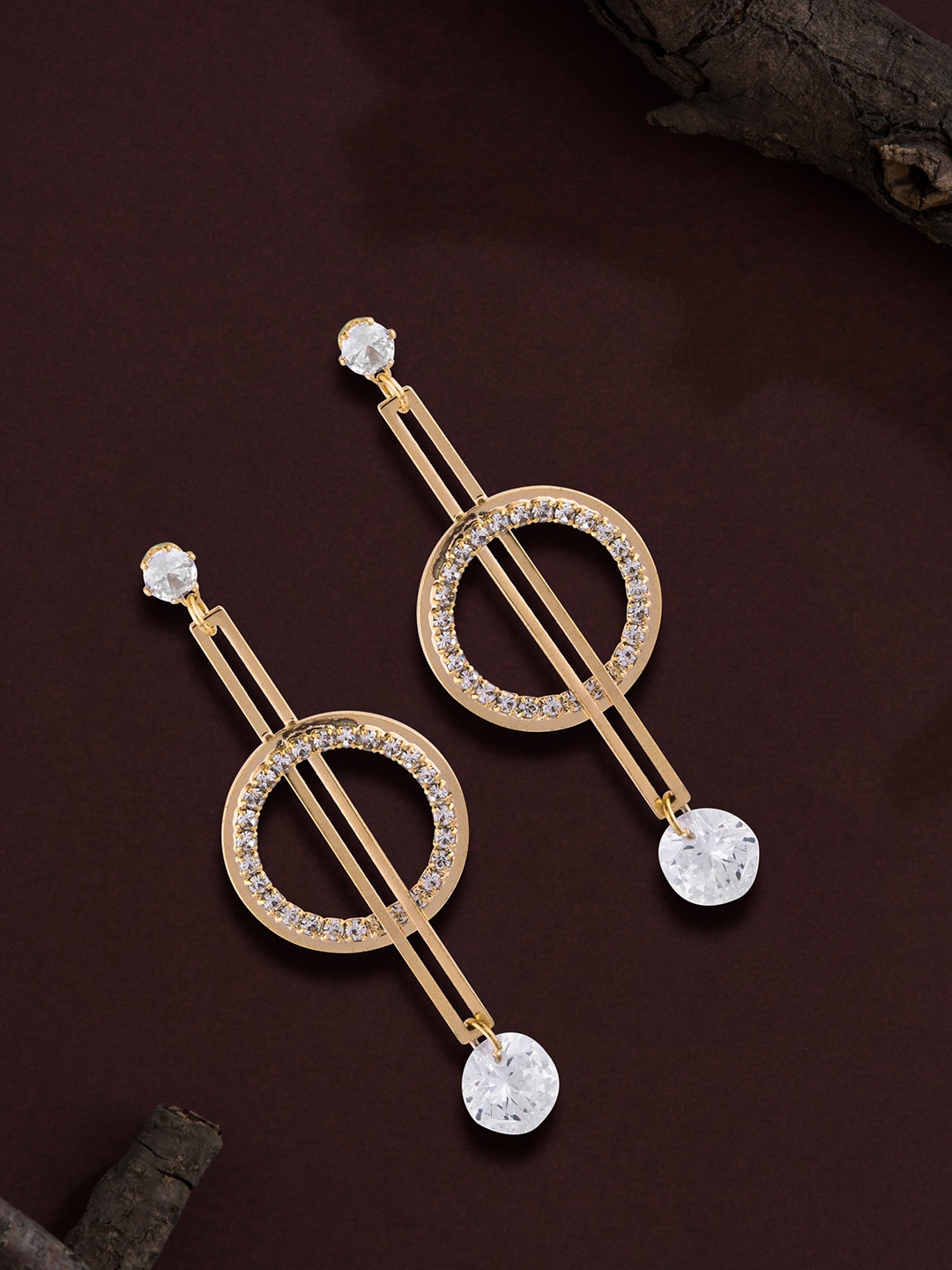 

E2O Gold-Plated Contemporary Drop Earrings