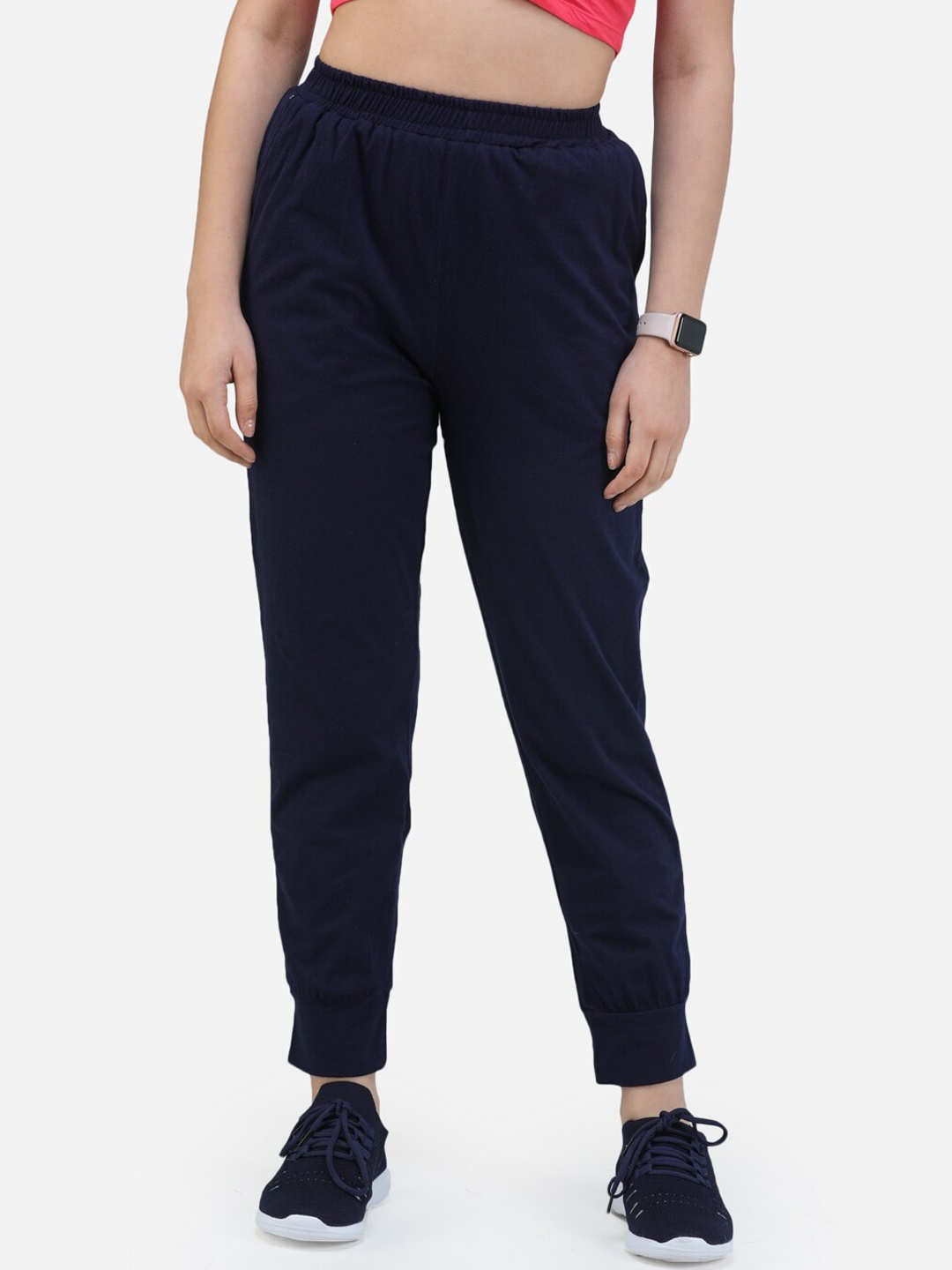 SCORPIUS Women Navy Blue Solid Joggers