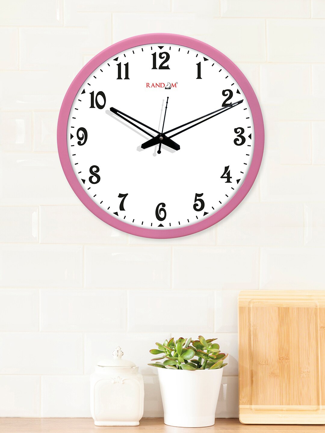 

RANDOM Pink Round Solid Analogue Wall Clock