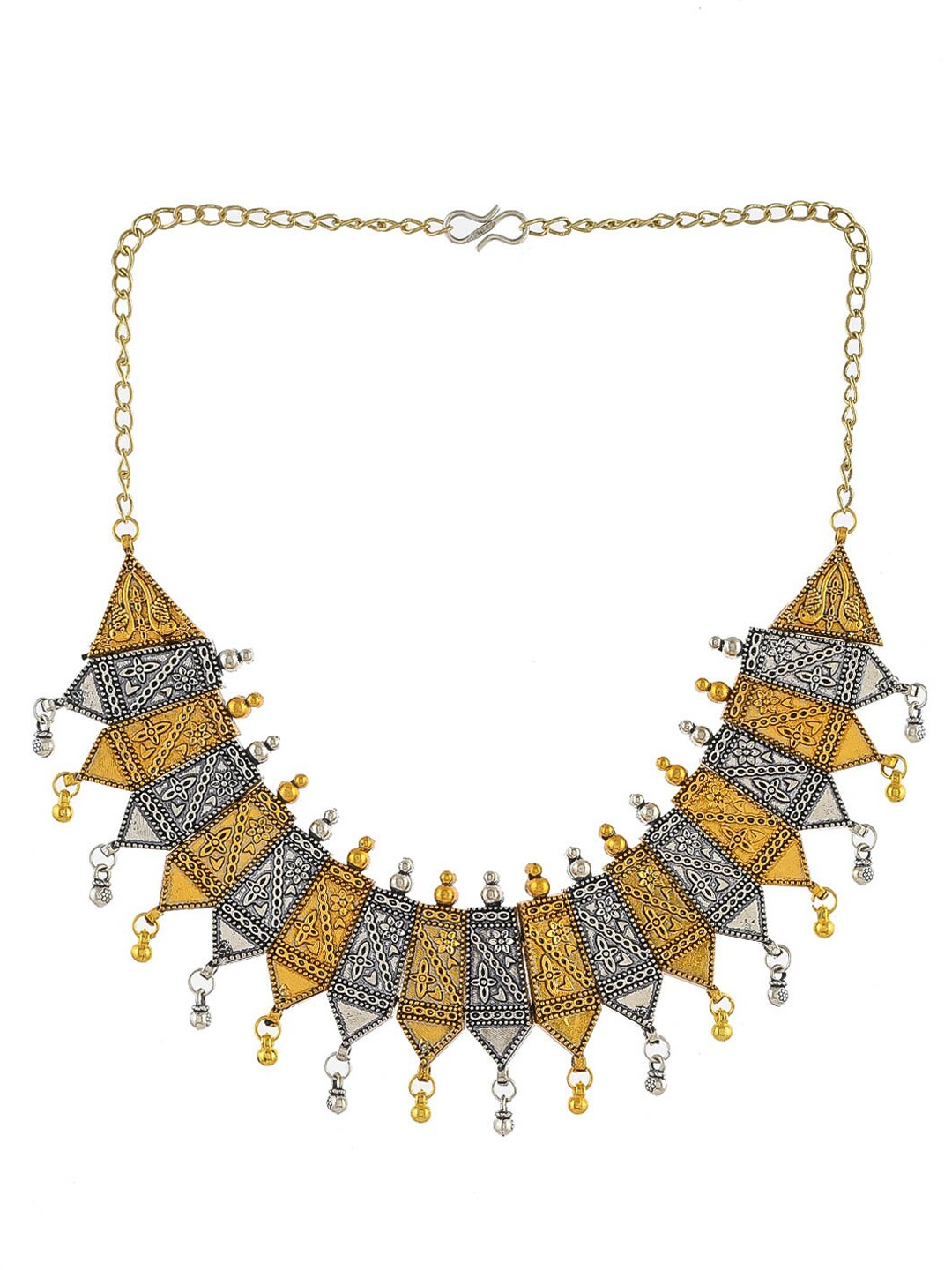 

Trendy Women Gold & Silver Plated Temple Design Necklace