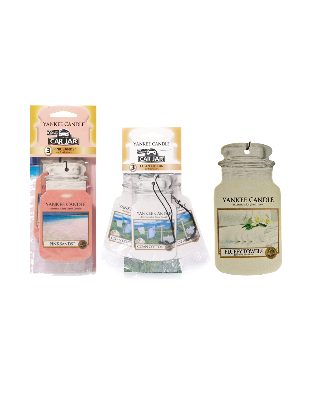 

YANKEE CANDLE Set of 3 Car Jar Air Freshener, Multi