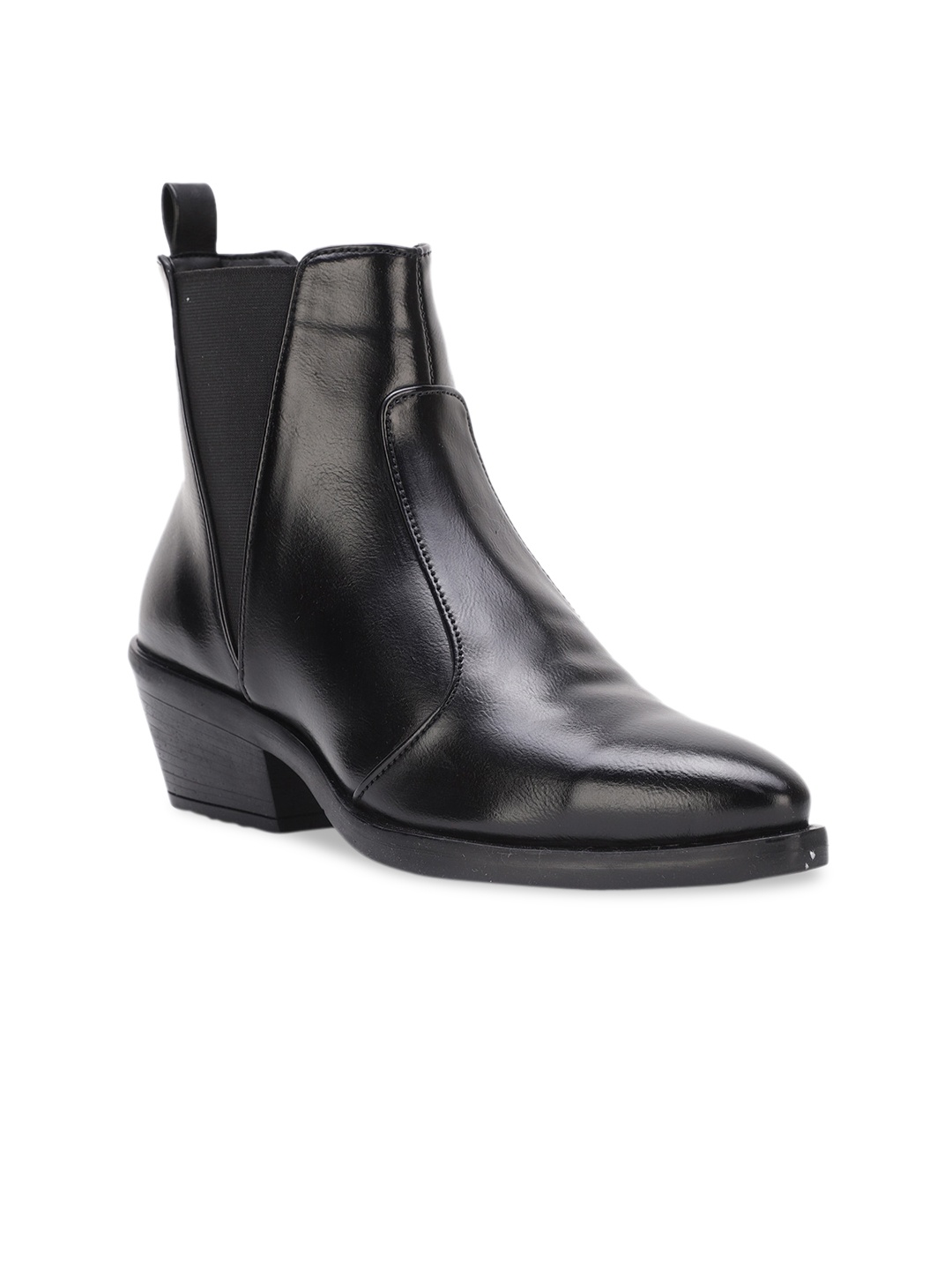 

Bruno Manetti Women Black Solid Heeled Boots