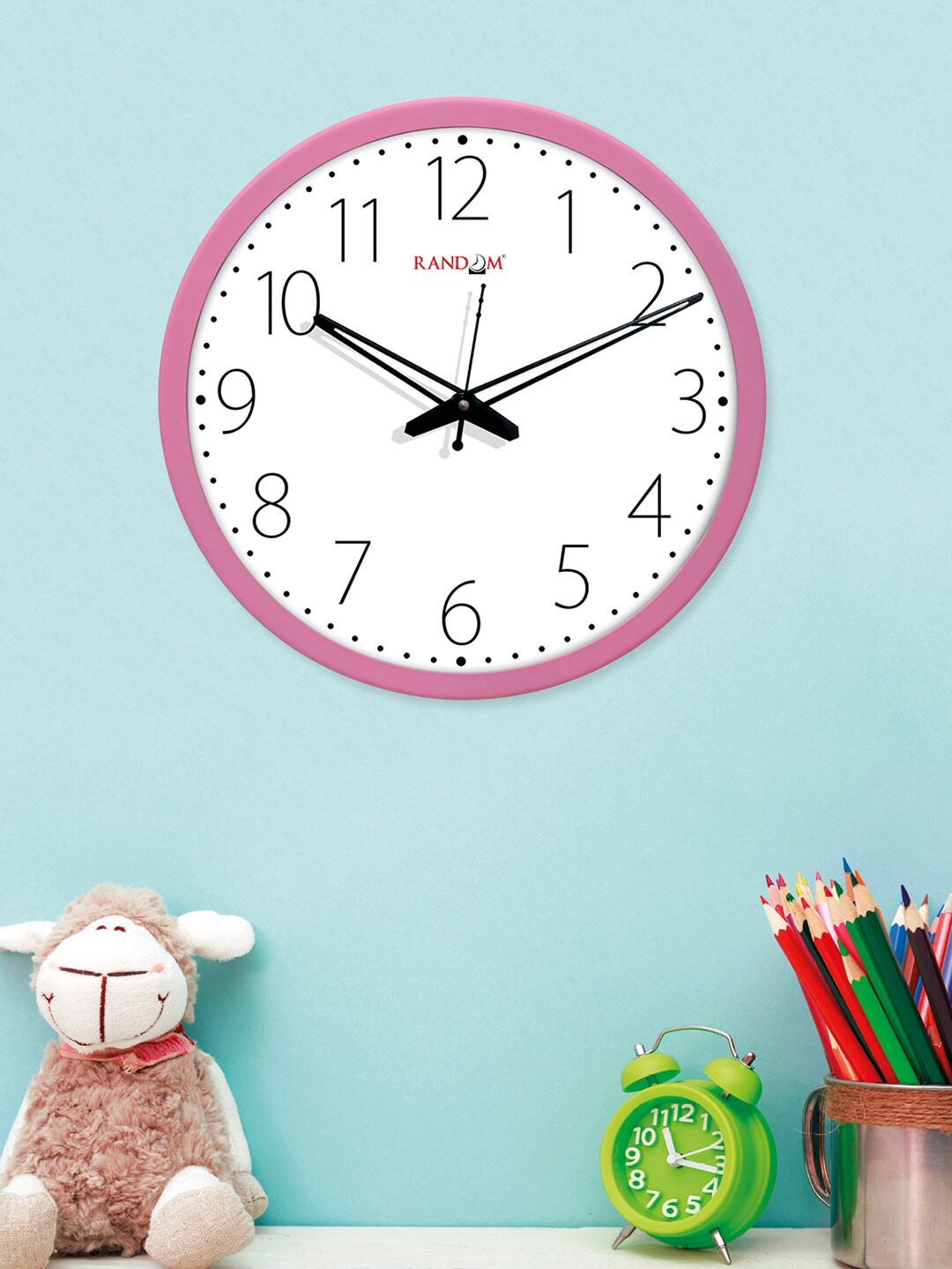 

RANDOM Pink & White Calibri Font Round Shaped Wall Clock