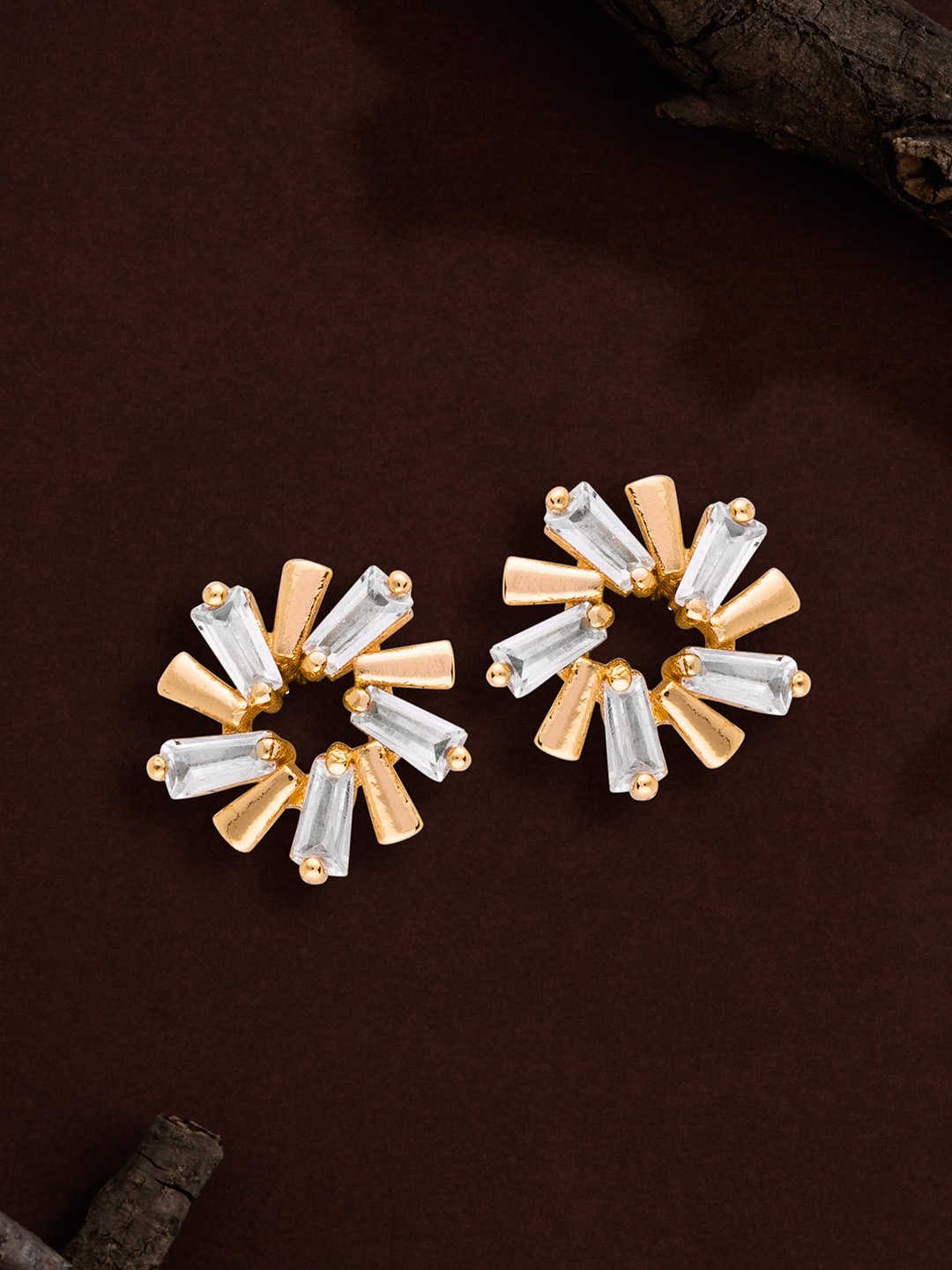 

E2O Gold-Toned & Gold-Toned Contemporary Studs