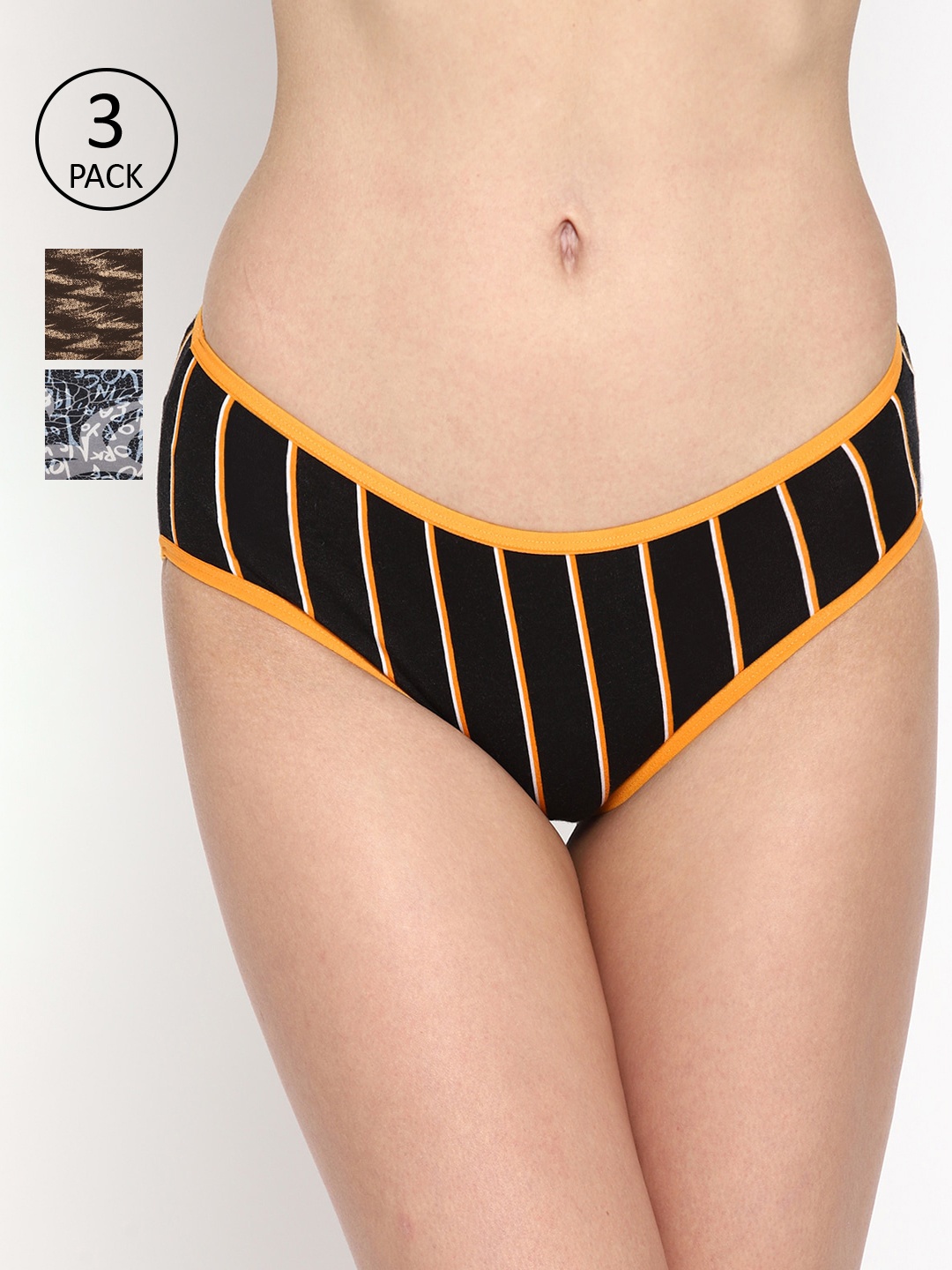 

Skidlers Women Pack of 3 Assorted Hipster Briefs SKD-BRIEF-44-MUTS-43-GREY-45-COFFEE