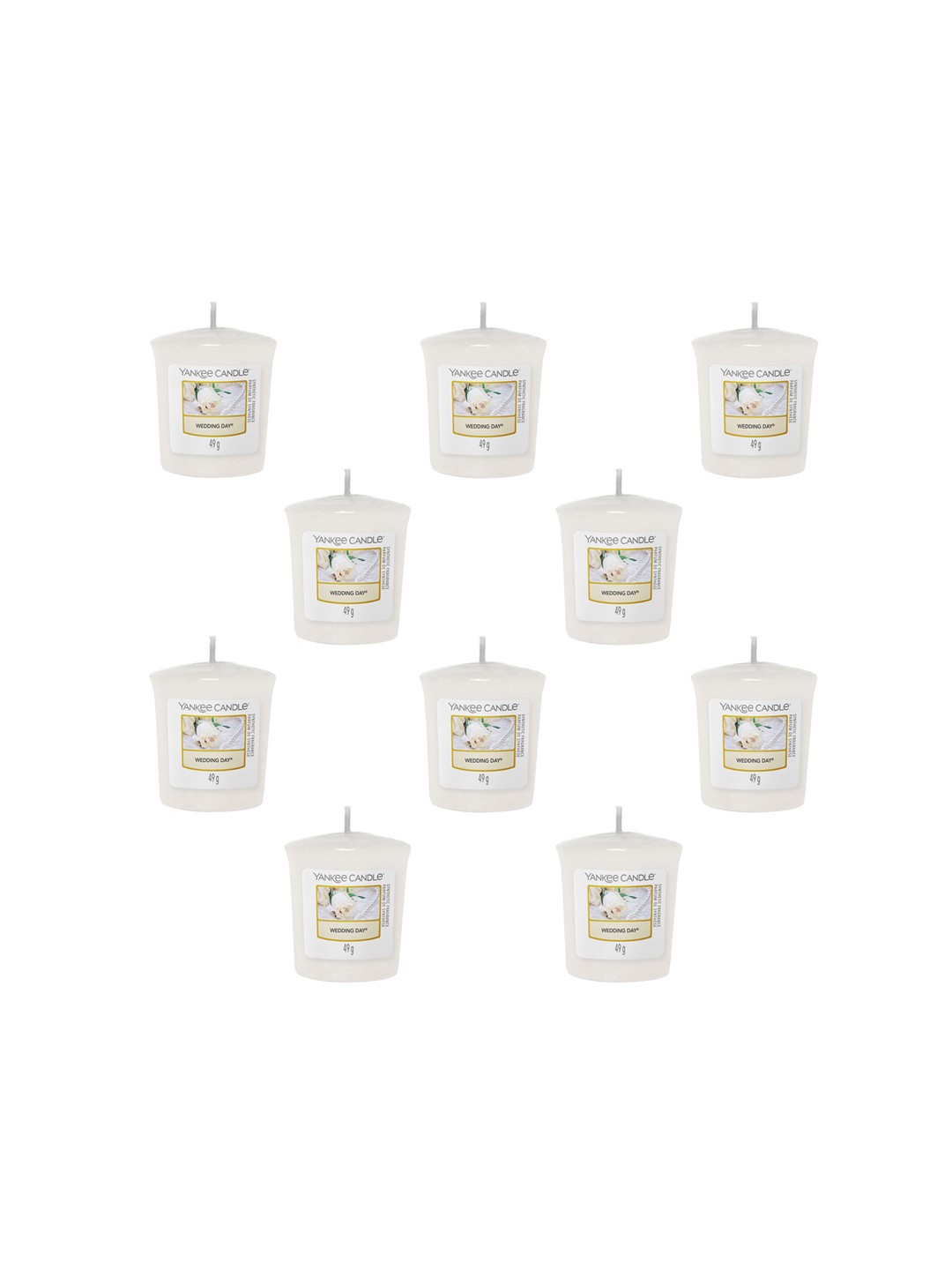 

YANKEE CANDLE Set Of 10 White Classic Votive Wedding Day Scented Candles