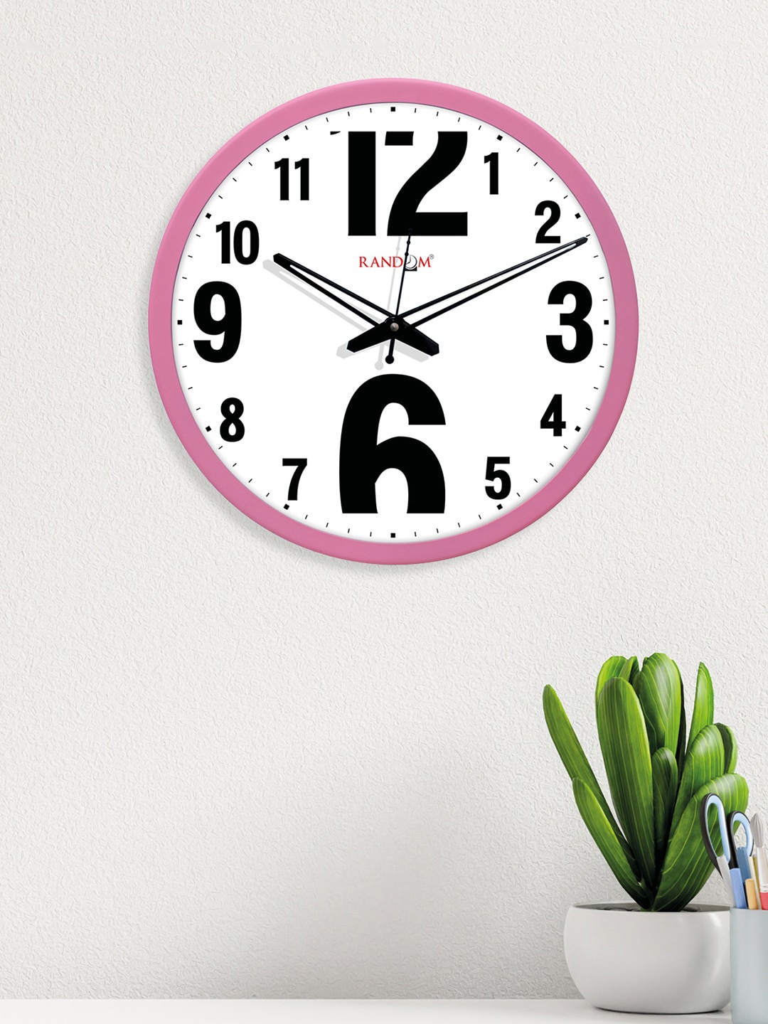 

RANDOM Pink & Black Round Printed Analogue Wall Clock