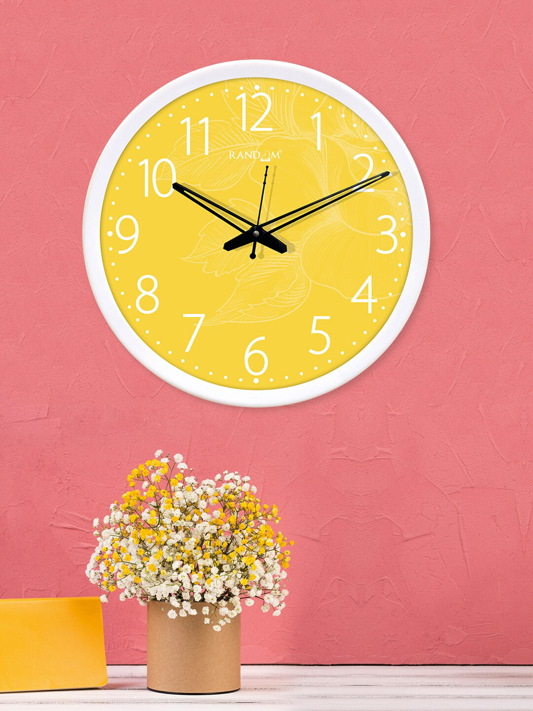 

RANDOM White & Yellow Printed 30cm Digital Wall Clock