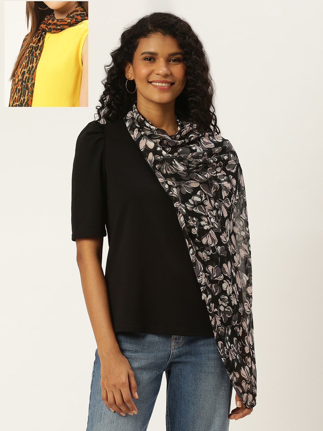 

Trend Arrest Women Multicoloured Set of 2 Printed Scarves, Multi