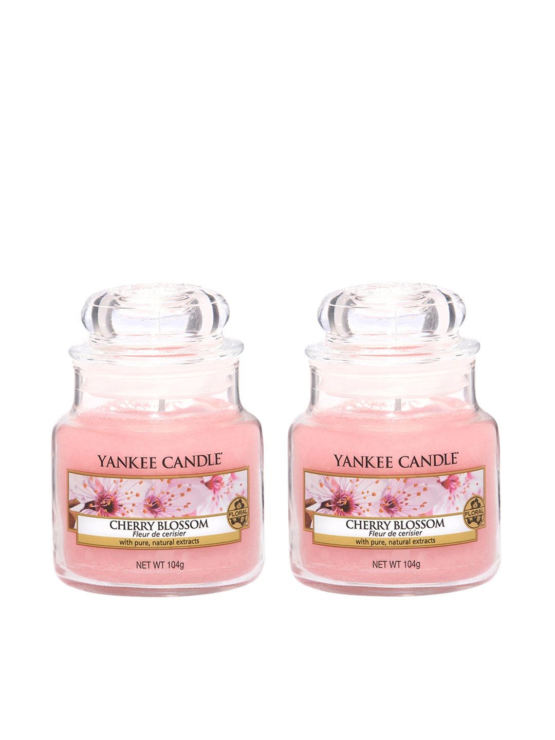 

YANKEE CANDLE Set Of 2 Cherry Blossom Scented Candles With Classic Jar, Pink