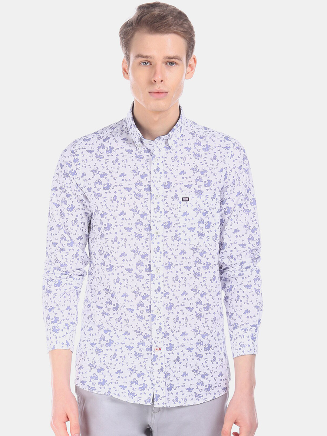 

Arrow Sport Men White & Blue Regular Fit Printed Casual Shirt