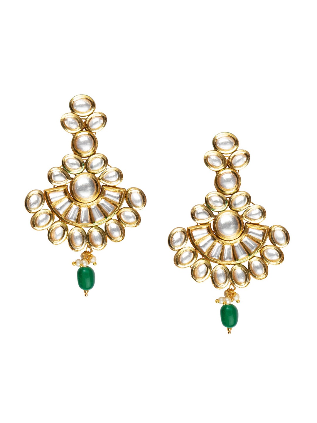 

MORKANTH JEWELLERY White & Gold-Toned Classic Drop Earrings