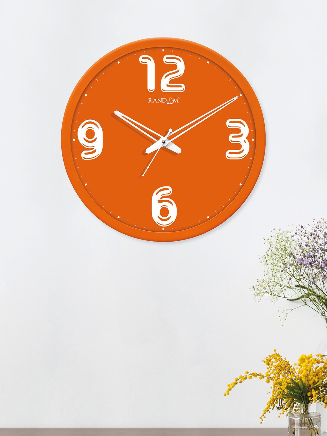

RANDOM Orange & White Solid Analogous Wall Clock