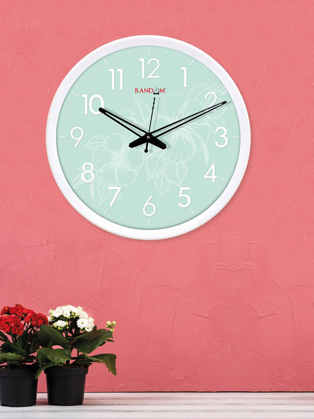 

RANDOM White & Green Round Printed 30 cm Analogue Wall Clock