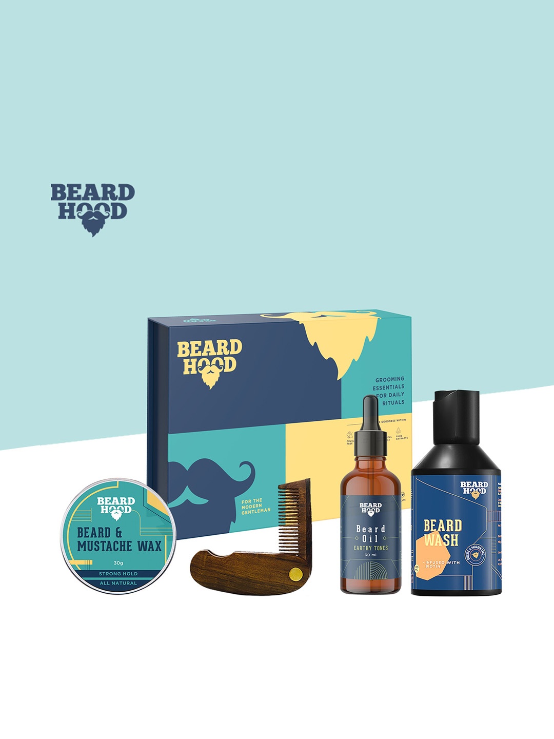 

Beardhood Men Complete Grooming Kit 330 g, Transparent