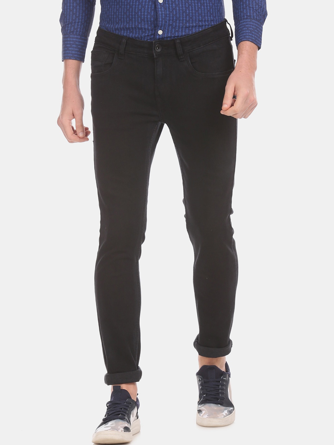 

Flying Machine Men Black Jackson Skinny Fit Rinsed Cotton Stretch Jeans