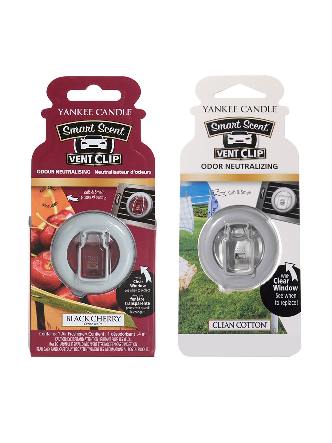YANKEE CANDLE Set of 2 Smart Scent Vent Clip Air Freshener, White