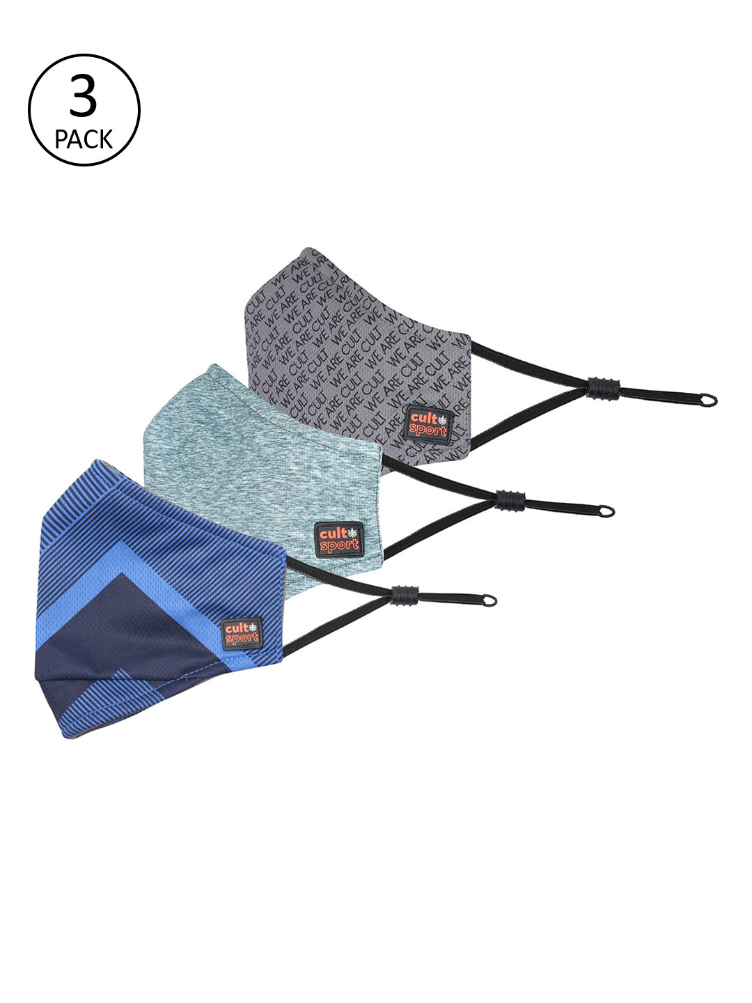 

CULT Unisex 3 Pcs Reusable 7-Ply Protective Outdoor Masks, Blue