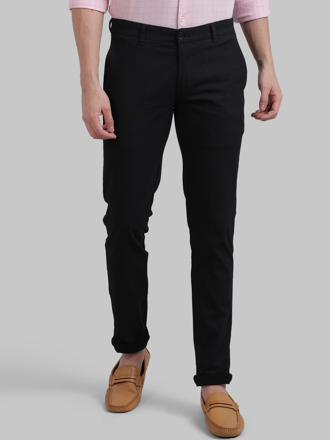 

Parx Men Grey Skinny Fit Solid Regular Trousers