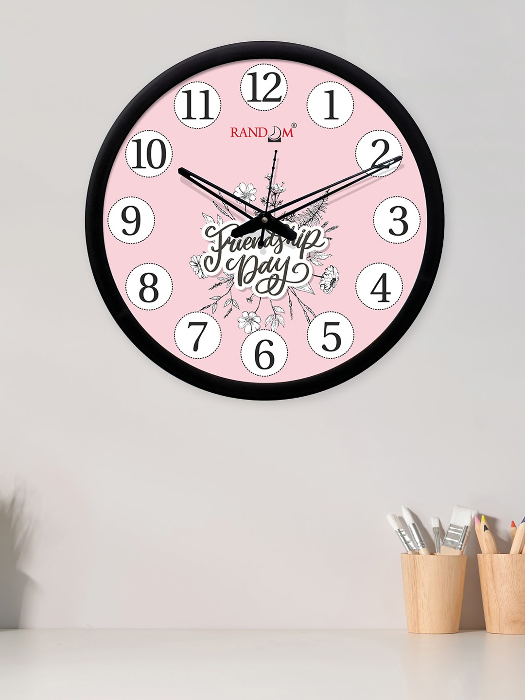 

RANDOM Pink & White Round Printed 30 cm Analogue Wall Clock