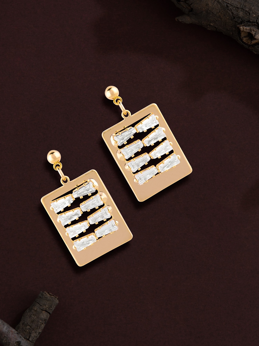 

E2O Gold-Plated Contemporary Drop Earrings