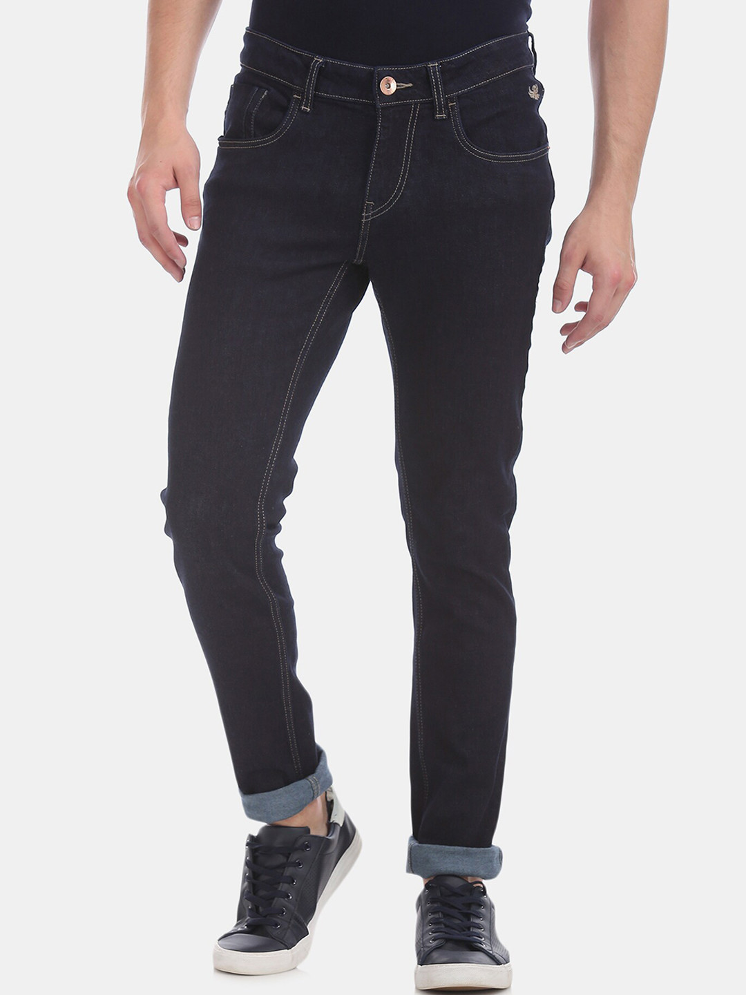 

Flying Machine Men Navy Blue Skinny Fit Low-Rise Clean Look Stretchable Jeans
