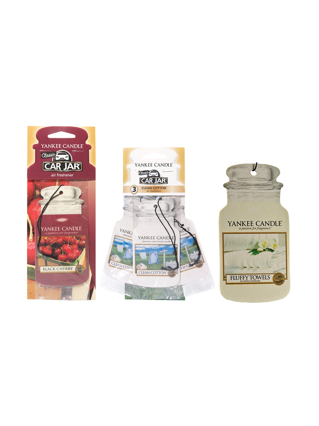 YANKEE CANDLE Set of 3 Classic Car Jar Air Freshener, Multi