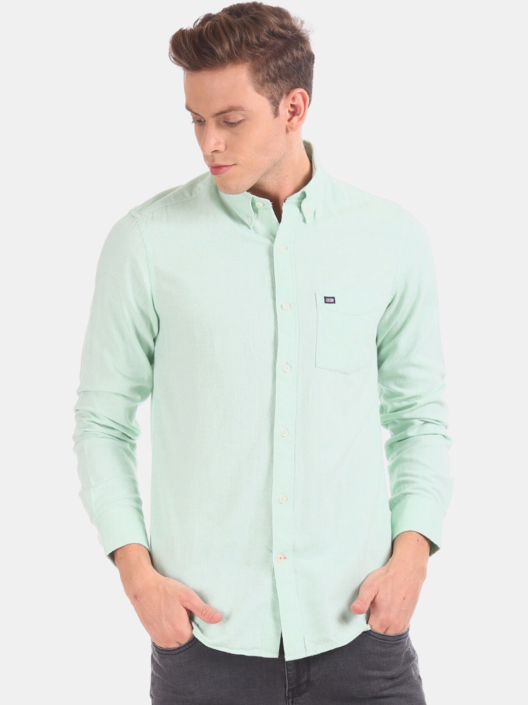 

Arrow Sport Men Green Regular Fit Solid Casual Shirt
