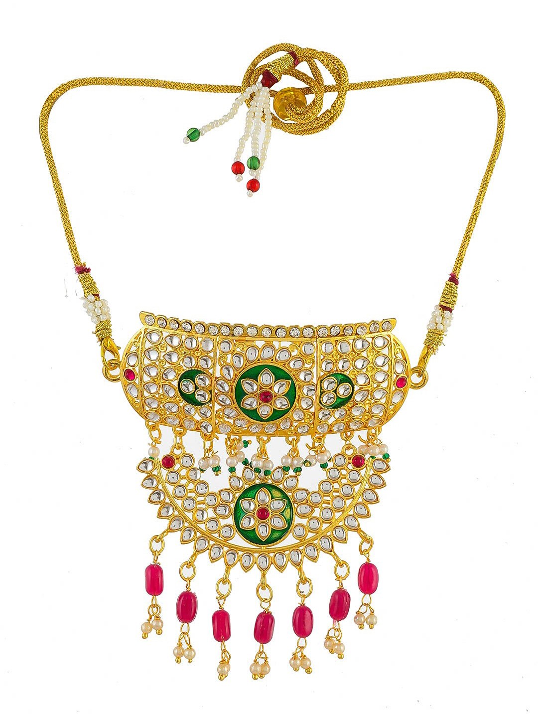 

Silvermerc Designs Women Gold Plated Choker Rajasthani Neckalce