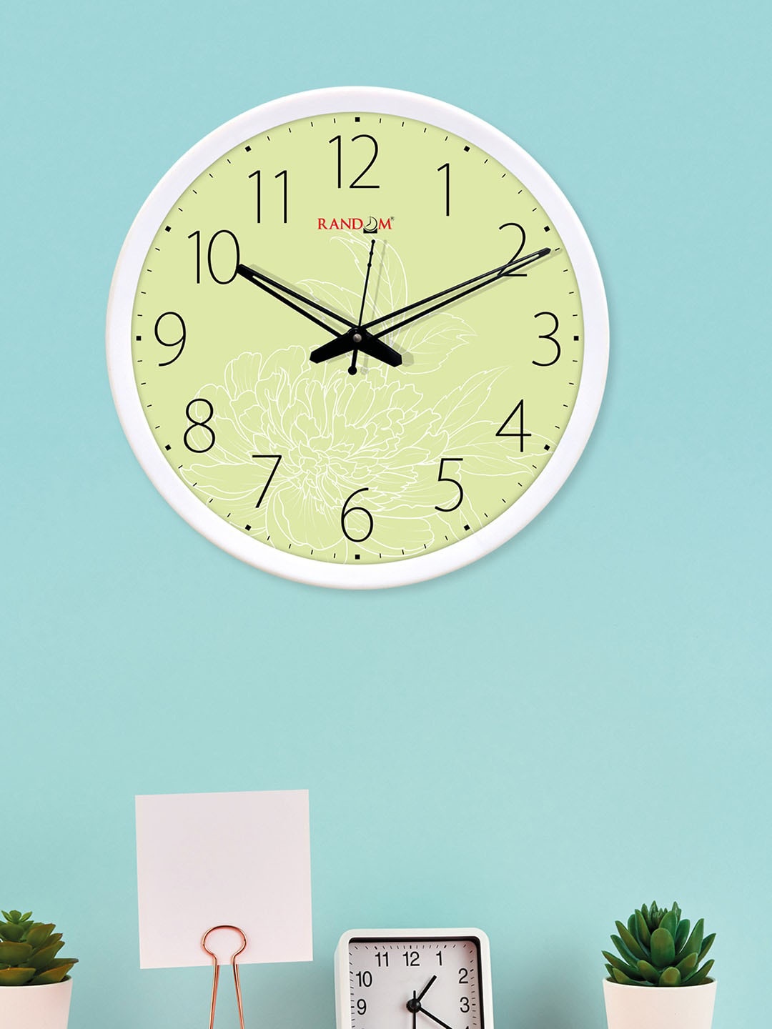RANDOM Green Dial Round Printed 30 cm Analogue Wall Clock