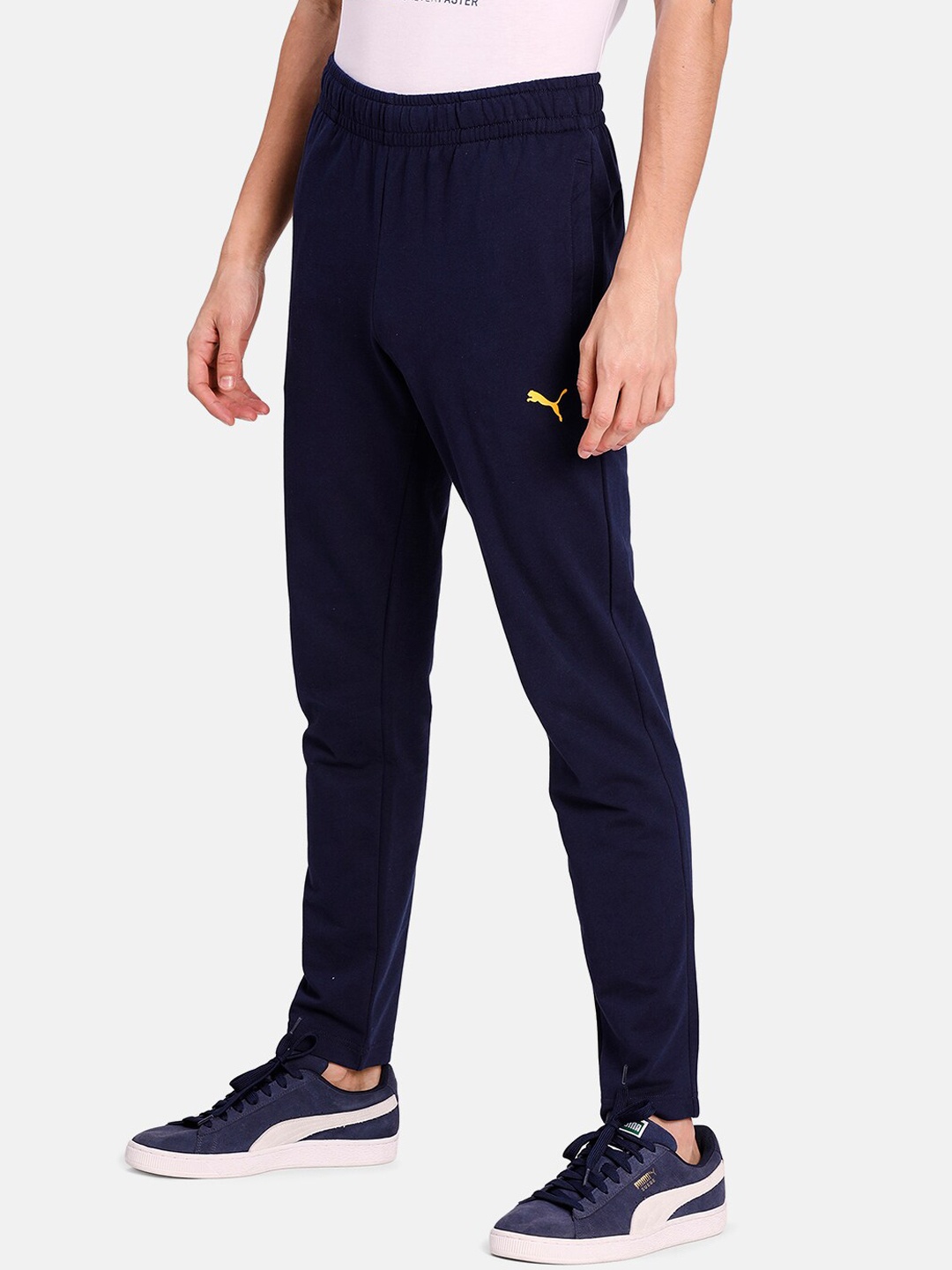 Puma Men Navy Blue Printed Track Pants