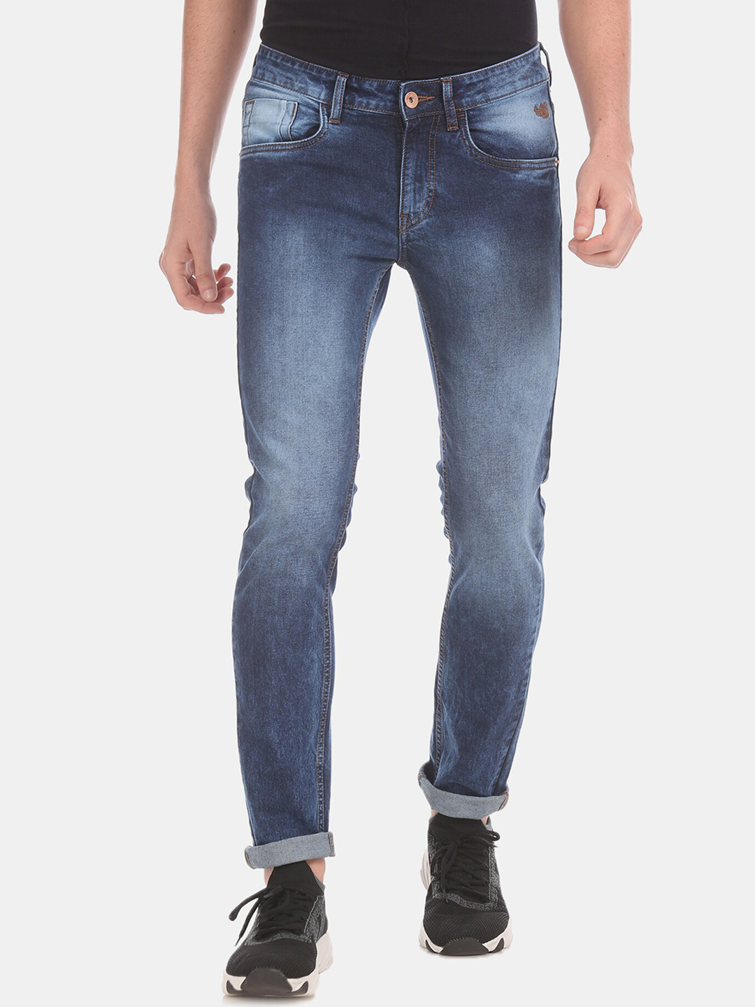 

Flying Machine Men Blue Slim Fit Mid-Rise Mildly Distressed Jeans