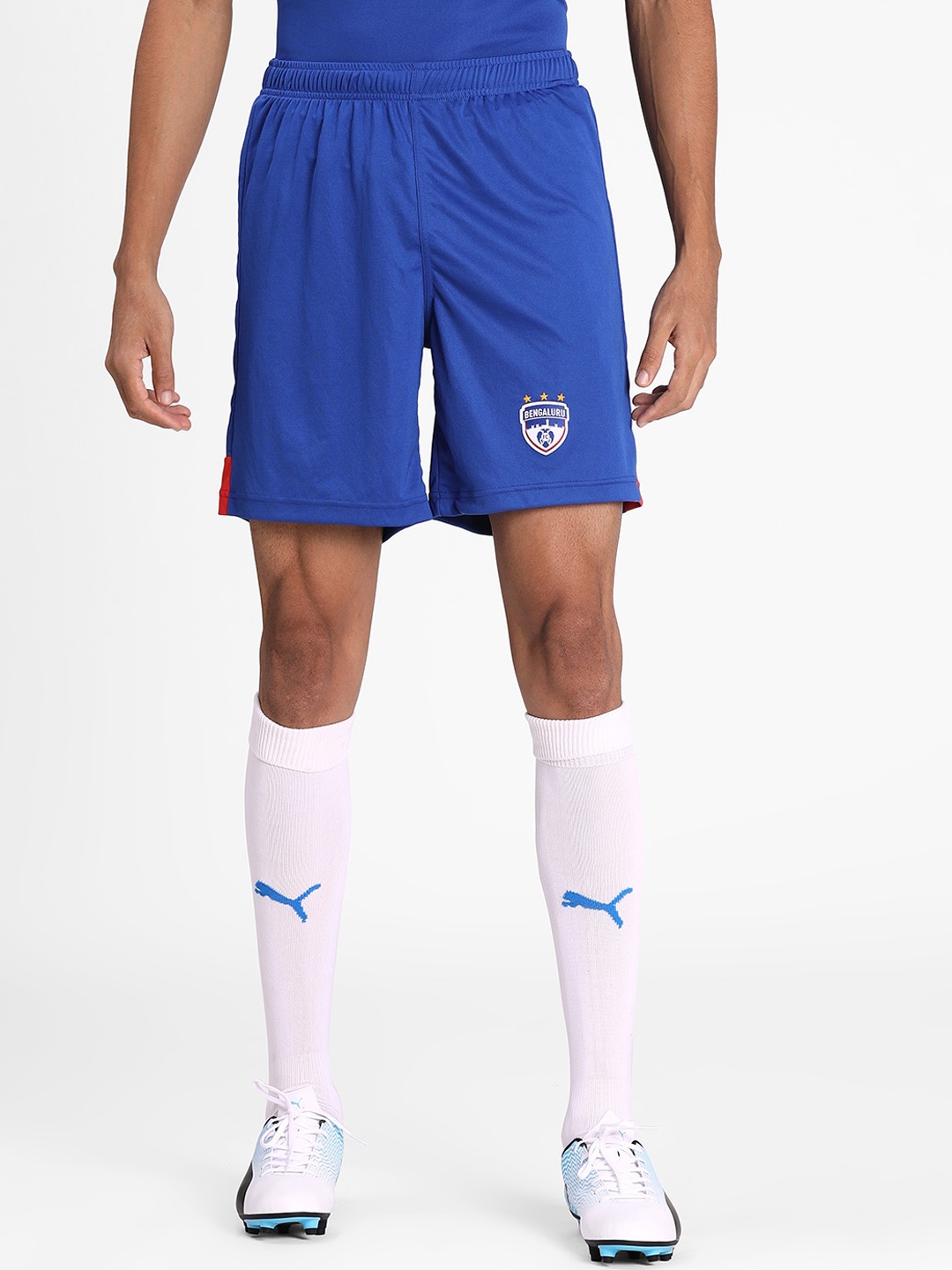 

Puma Men Blue Solid Regular Fit BFC Home Shorts