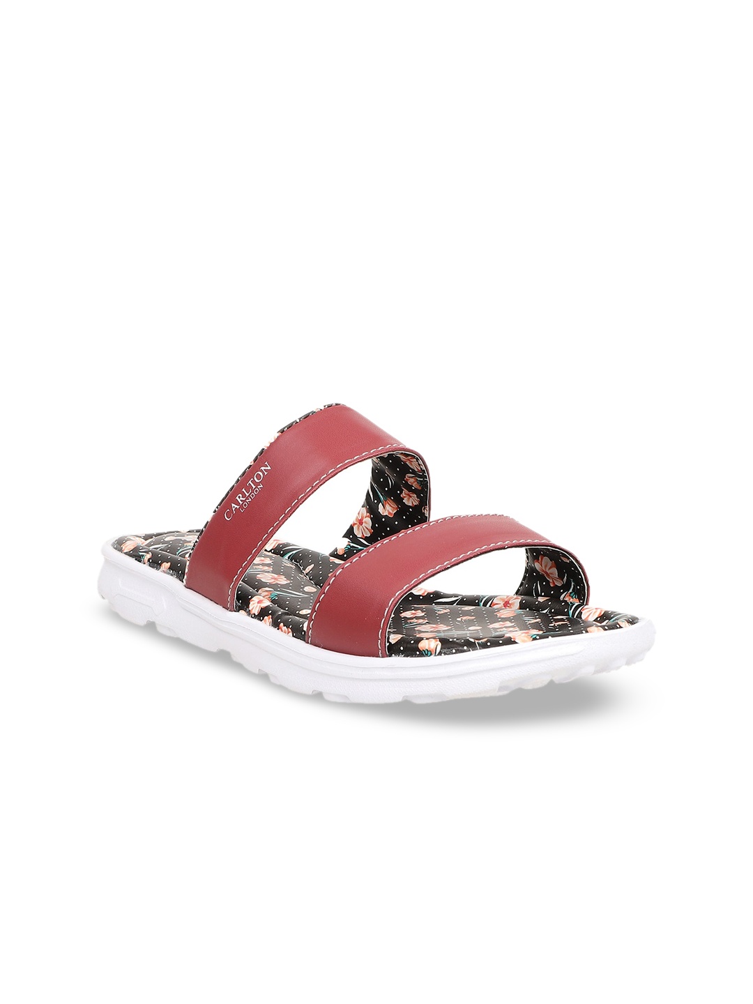 

Carlton London sports Women Maroon Printed Slip-On Flip Flops