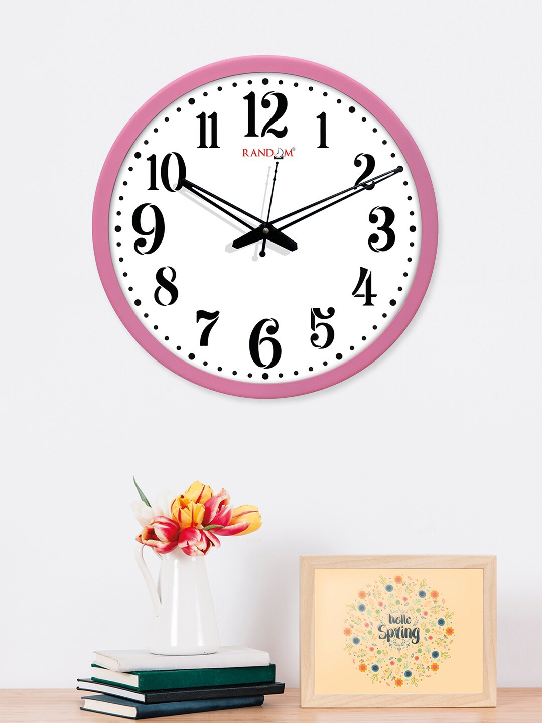 

RANDOM Pink & White Cooper Font Round Shaped Wall Clock