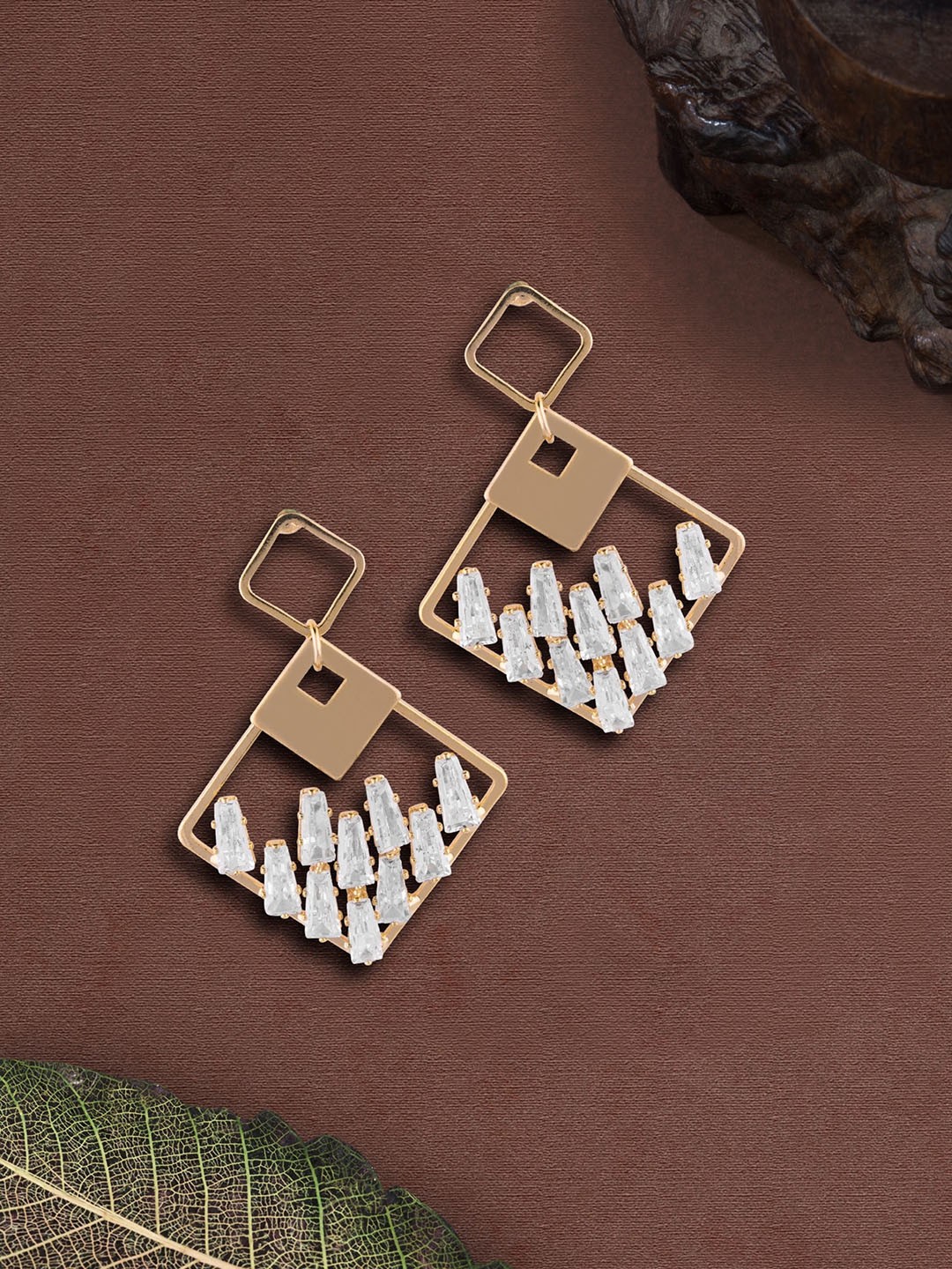 

E2O Gold-Plated Contemporary Drop Earrings
