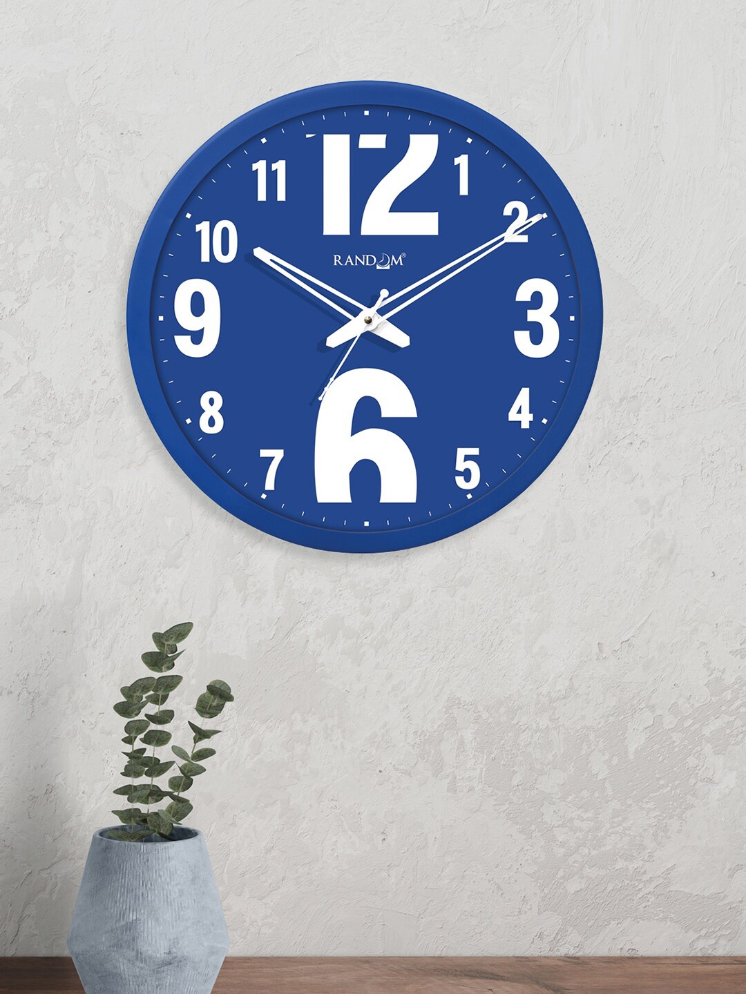 

RANDOM Blue & White Round Solid Analogue 30.48 cm Wall Clock
