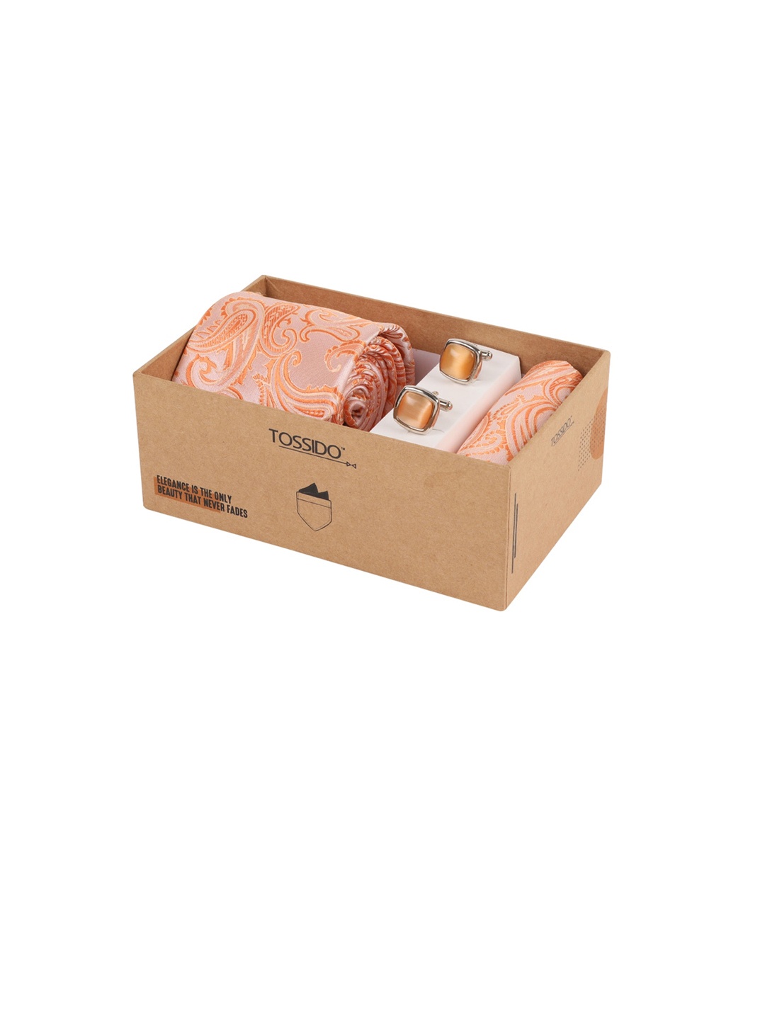 

Tossido Men Orange & Silver-Toned Accessory Gift Set