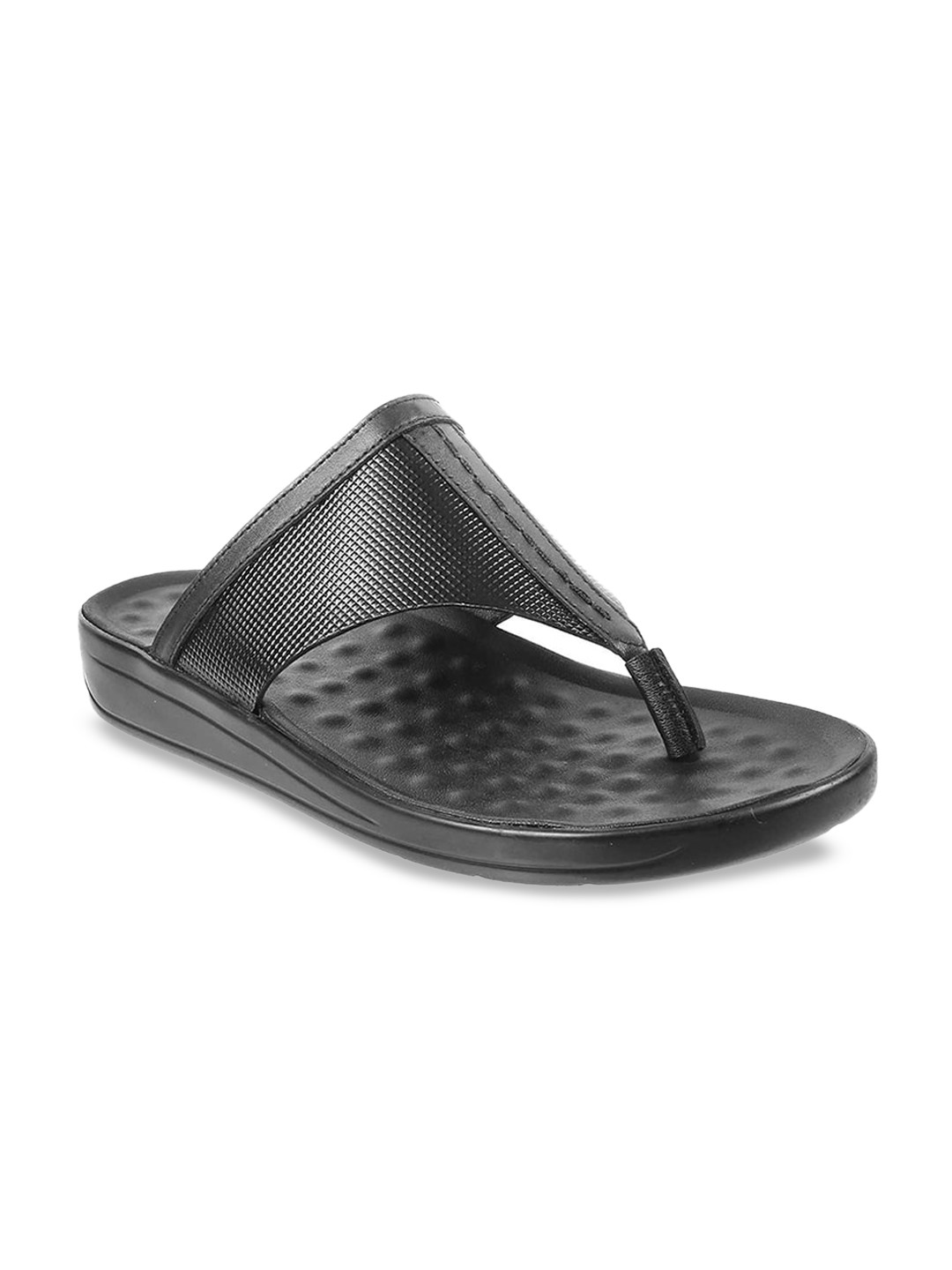

Metro Men Black Leather Comfort Sandals