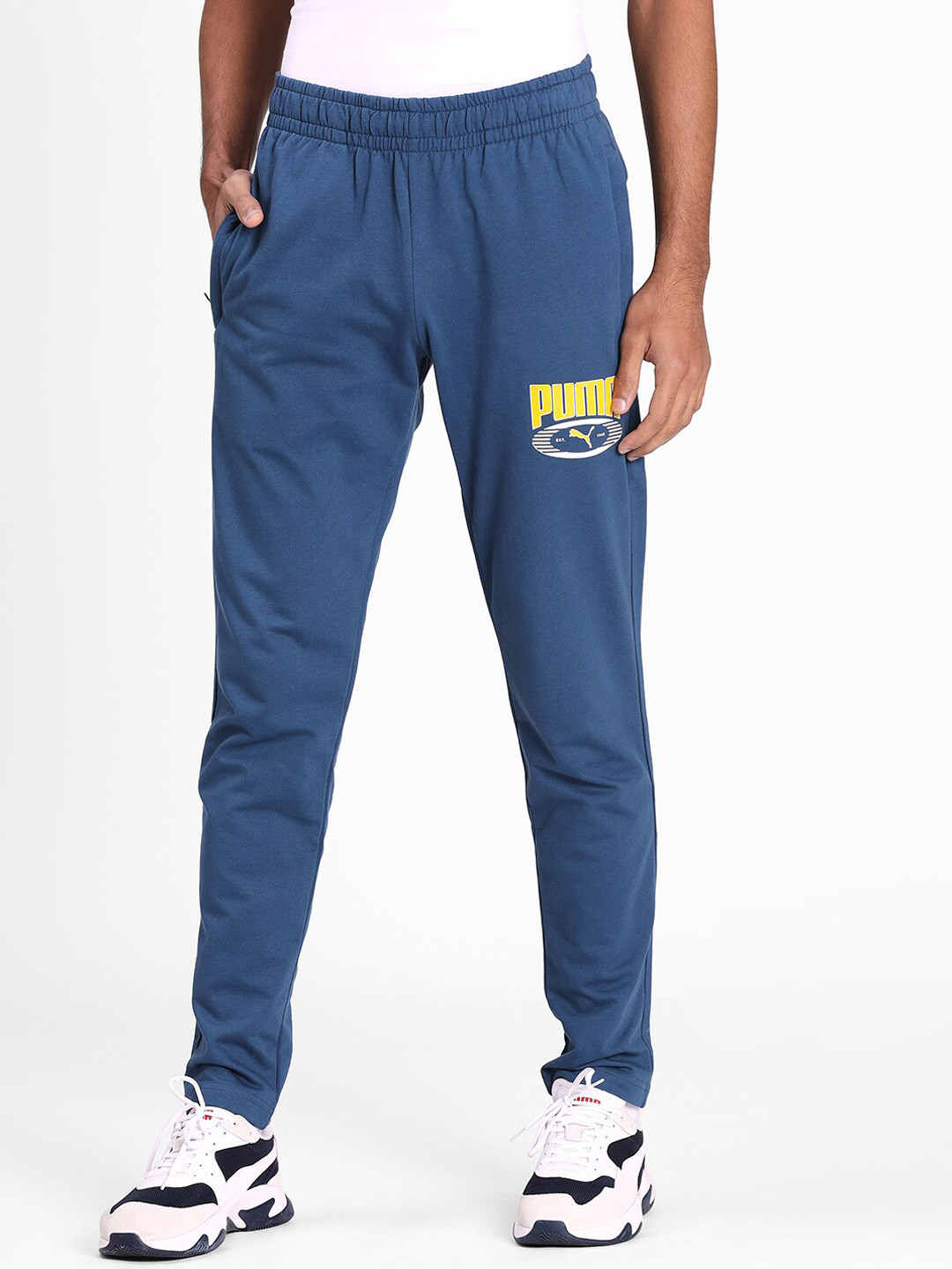 

Puma Men Blue Solid Straight-Fit Track Pants